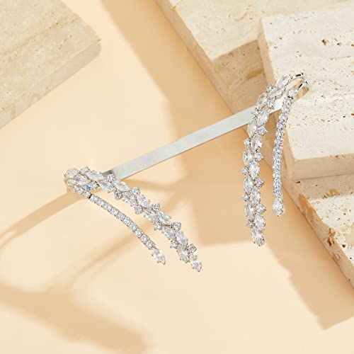 Aprilery Hand Palm Statement Ring For Women, Unique Cz Cubic Zirconia Cocktail Crystal Multiple Finger Rings Opening Adjustable Cuff Bracelet Jewelry Ring Gifts For Women Girls #TOP5