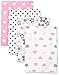 Gerber Unisex-Baby 4-Pack Flannel Burp Cloth, elephants/flowers, 20