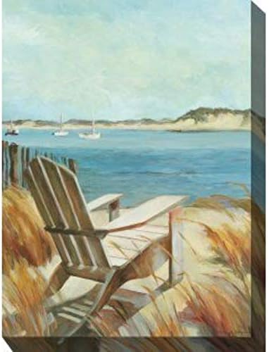 Blue and White Sea Breeze Outdoor Canvas Rectangular Wall Art Decor 40" x 30"