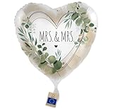 Folienballon MRS & MRS. Luftballon lesbische Hochzeit Geschenk Luftballon Hochzeitsdeko Ballon Made in EU Hochzeit Lesben Frauenpaar Natur, Helium geeignet
