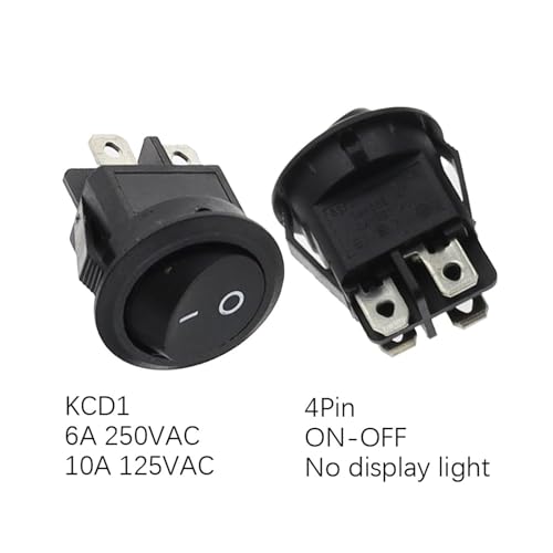 Interruptor basculante 250V 10A con acabado redondo y LED integrado de 20MM 2