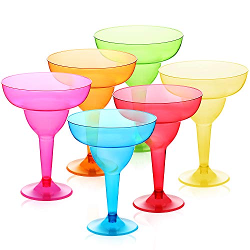 36 Pack Plastic Margarita Glasses Cups 12 oz, Disposable Cinco De Mayo Cup, Fiesta Taco Party Supplies, Neon Cocktail Cups - Mexican Theme for Carnivals Festivals, Dia De Muertos - Thumbnail 2