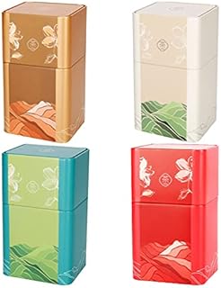DOITOOL 4pcs Tea Tin Canister with Airtight Lids for Loose Tea and Tea Bags Small Kitchen Canisters for Tea Coffee Sugar Storage Loose Leaf Tea Tin Containers