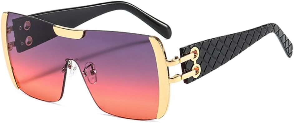 Sunglasses Women Men Gradients Lens Alloy Frame Leopard