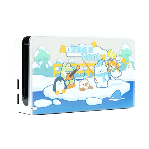 ENFILY Animal Party Dock Cover for Nintendo Switch OLED Charging Dock, Anti Scratch Waterproof Prote