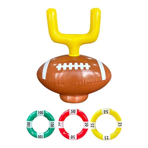 Almencla Football Ring Toss Hat Inflatable Toy Outdoor Yard Game Ring Toss Party Game Throwing Ring Game for Xmas Indoor Birthday Kids