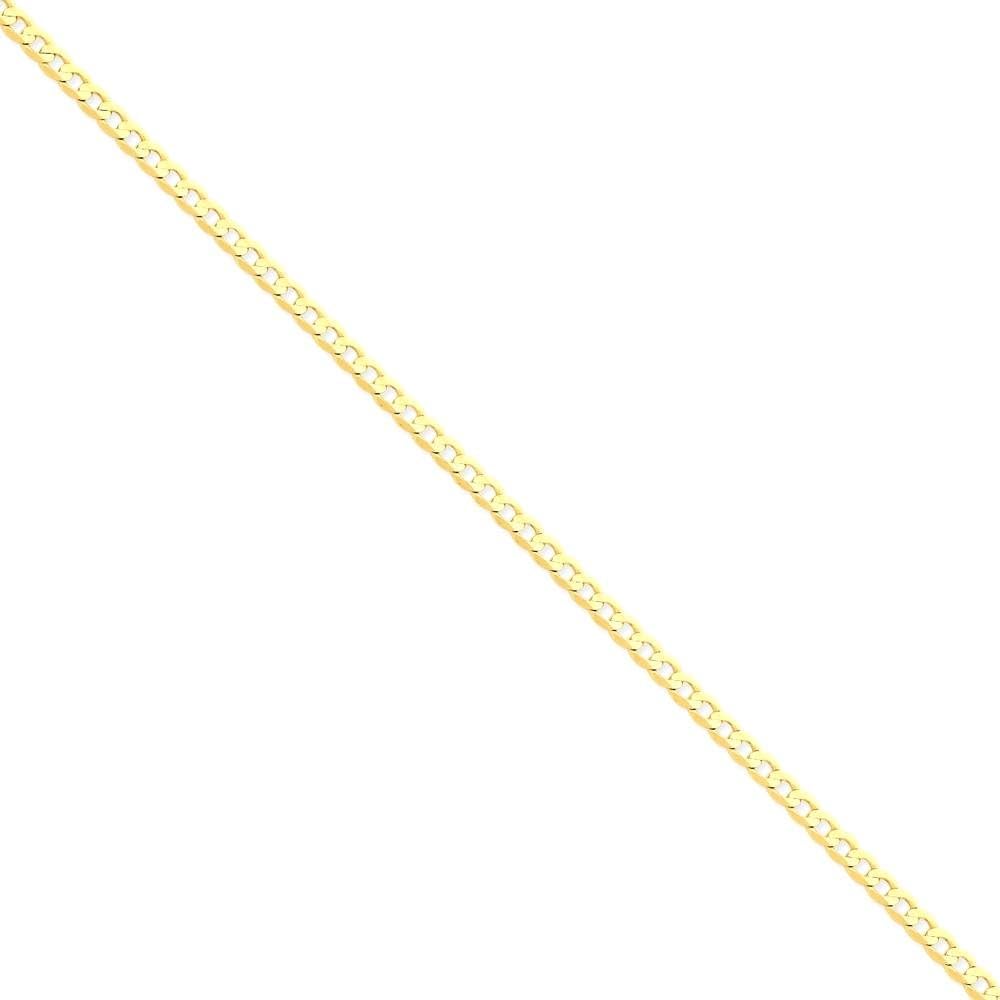 IceCarats 14K Solid Yellow Gold 3.8mm Curb Chain Concave Bracelet Polished