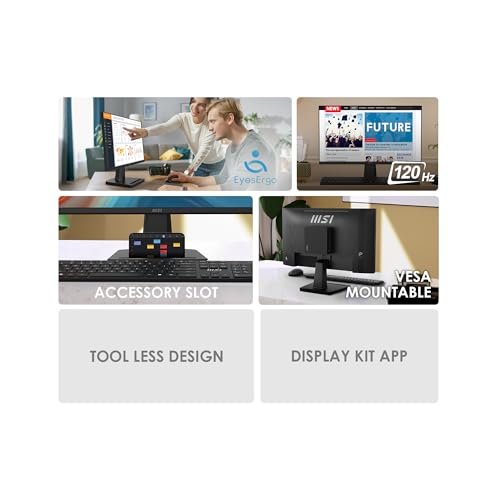 Image of msi PRO MP225 E12VL, 22-inch1920 x 1080 (FHD) Computer Monitor, 120Hz, Adaptive-Sync, HDMI, Video Port, VESA Mountable, Tilt, 1ms, Black