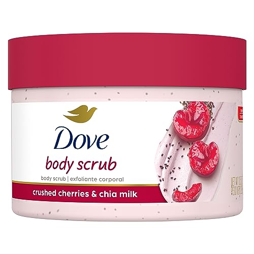 Dove Exfoliating Body Polish Crushed Cherries & Chia Milk Skin Care For Revitalized Skin Formulated With ¼ Moisturizing Cream 10.5 Oz #TOP4