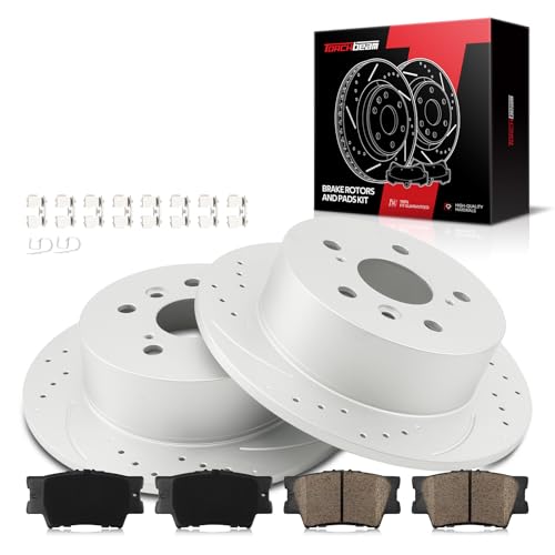 Torchbeam 11.07" Rear Brakes and Rotors Kit Brake Pads Brake Rotors and Pads for Toyota Camry 2012-2017, Lexus ES350 2013-2018, Avalon 2013-2018, Lexus ES300h 2013-2018,31608 D1212 by Torchbeam - Used condition - US$38.13