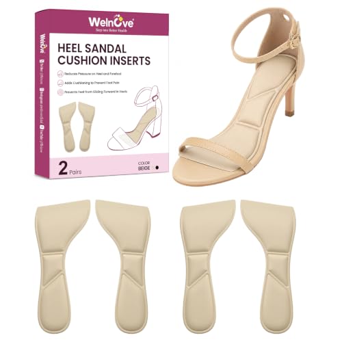 High Heel Cushion Inserts for Women, 3/4 Invisible Insoles for Heels, Sandals & Wedges, Heel Pads for Shoes with Extra Cushion for Foot Pain Relief, Anti-Foot Sliding Forward (Size M-2 Pairs)