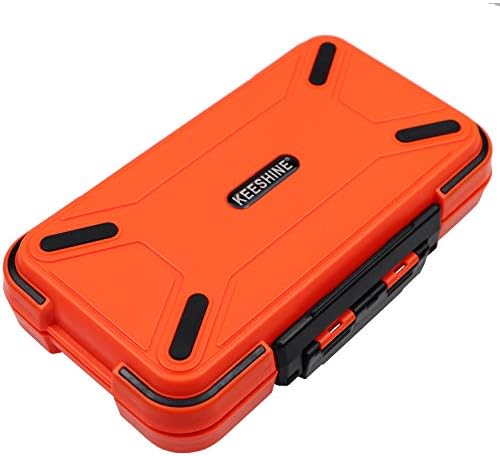 KEESHINE SMALL Fishing Tackle Box, Floating Storage Box, Double-Sided Fishing Lure Box with Adjustable Dividers Storage Jewelry Organizer Making Kit Container for Lure Hook Beads Earring Tool(Orange)
