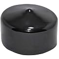 (Pack of 25) SBDs 2 Inch Round Black Vinyl End Caps, Flexible Push-On Pipe Post Rubber Covers | All Caps 1" Deep for a Snug Fit | Made in USA by Caplugs