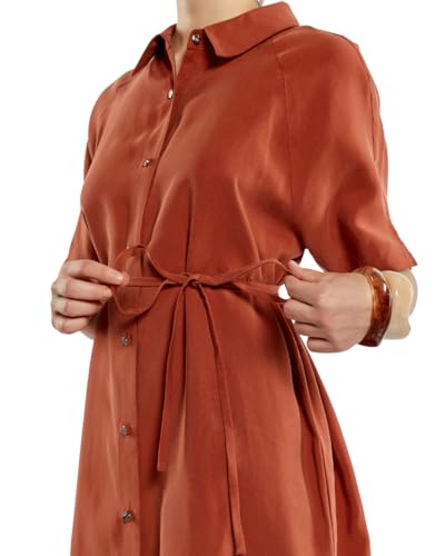 SIXDO Woven Flared Dress for Women, Long Maxi Dress, Womens 2025 Flowy Casual Spring and Summer 2025 (US, Alpha, X-Large, Regular, Regular, Standard, Orange) — view 5
