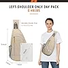 SKYSPER Sling Bag RFID Crossbody Sling Backpack Cross Body Shoulder Travel Bag Hiking Daypack for Women Men(Beige) #5