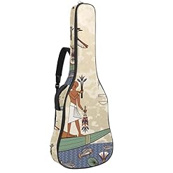 Housse de guitare en tissu Oxford imperméable avec bandoulière réglable Motif scène d’Égypte antique - Les Beatles, Paul McCartney, John Lennon, RIngo Starr, George Harrison
