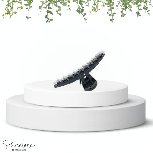 Pinza Parcelona French Pinch negra con muelle cubierta y diseño de garra de cristal para mujer miniatura 5