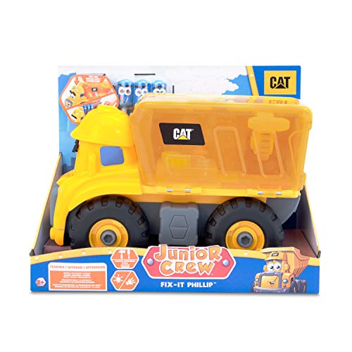 Cat Construction Junior Crew Fix-It Phillip Preschool Learning Set Construction Vehicle #TOP4