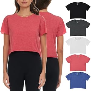 Women’s Crop Tops T-Shirt Pack, S...