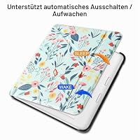 HGWALP Slimshell Hülle für Tolino Vision Color (2024)/Vision 6 (2021) & Kobo Libra Colour (2024)/Libra 2 (2021) 7 Zoll,Ultra Slim Lightweight Cover mit Auto Wake/Sleep und Ständer-Spring Bloom – Ansicht 2