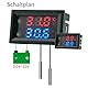 Messung 4~30V direkte Stromversorgung Rot + Blau Dual Display-Digital-Thermometer mit Wasserdichtem Metallfühler-Temperatursensor (3)
