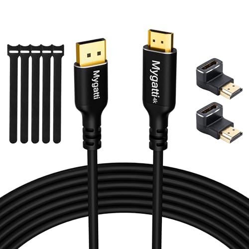Mygatti Cable DisplayPort a HDMI de 15 metros (4K UHD),24 AWG de cobre puro,4K@60 Hz,cable de conexión unidireccional DP a HDMI,para monitor,TV,proyector,portátil,PC,AMD,NVIDIA