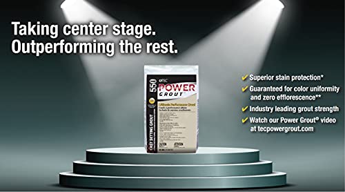 Tec - Power Grout - Stain-Proof, Fast-Setting, Long Lasting And Durable Tile Joint Filler For Extra Heavy Commercial Applications - 25 Lb - 910 Bright White Color #TOP1