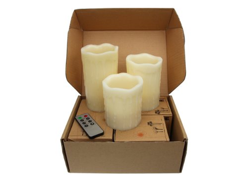 Flameless Real Wax Candles With Remote, 4, 5, And 6-Inch Unscented Led Candles Of 3 (Drip, Ivory) #TOP5