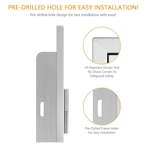 BBQ Future Stainless Steel Outdoor Kitchen Door 14W x 20H Inch, Cabinets Vertical Single Access Doors for Grilling Station or Commercial BBQ Island, Outside Grill Door with Magnet by BBQ Future - Used condition - Image 3