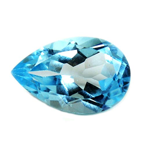 55Carat Original Sky Blue Topaz Faceted Cut Pear 4X6 Mm Loose Gemstone For Chakra Healing Jewelry Making #TOP18