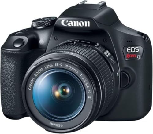 Image of Canon EOS Rebel T7 DSLR Camera with 18-55mm Lens (Black) (Renewed) (Camera w /Advanced Bundle)