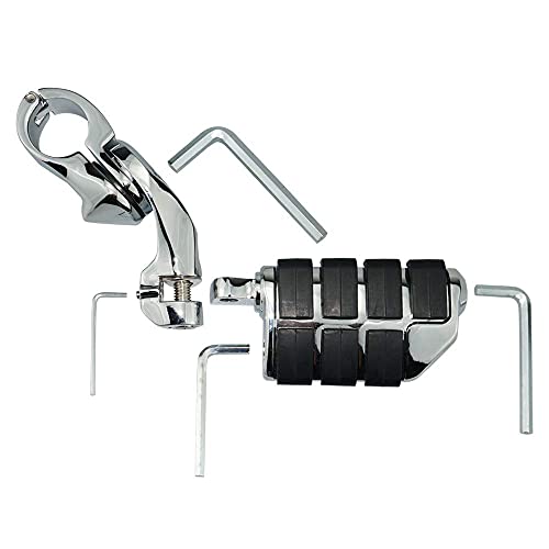 Fovplue 1.25" Highway Pegs,Motorcycle Angled Adjustable Highway Footpegs For Harley Davidson Touring Road King Road Glide Street Glide Electra Glide Softail Sportster With 1 1/4" Highway Bar Chrome #TOP5