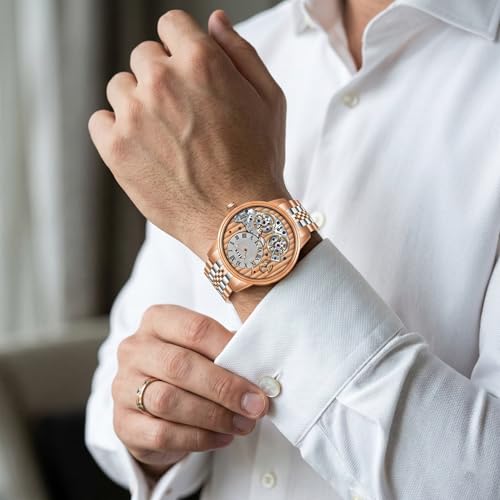Image of ALIX Luxury Men's Wrist Watch Multifunction Analog Watches with Stainless Steel Band