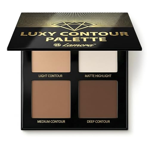 Contour Pallet Makeup Powder Contour Kit - Contour Palette With Mirror - 4 Highly Pigmented Matte Colors For Contouring And Highlighting - Vegan, Cruelty Free And Hypoallergenic