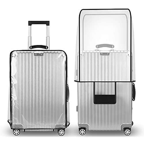 T Tersely Clear PVC Suitcase Cover Protectors 20/24/26/28/30 Inch Suitcase Baggage Covers -...