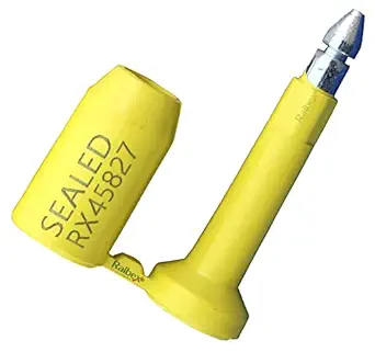 RAIBEX CONTAINER SEAL ROTO BLOCK ANTI SPIN (50 PCS) TAMPER PROOF CONTAINER BOLT SEAL HEAVY DUTY SECURITY SEAL TRUCK SEAL YELLOW COLOR RX-B102