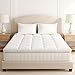 Lavish Home Down Mattress Topper - Full 4-Inch Duck and Goose Feather Bed with Cotton Mattress Topper Cover - Plush Pillow Top for Cushion and Support (White)