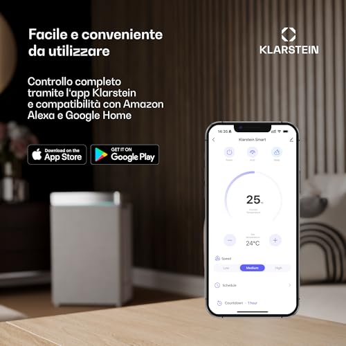 Klarstein Deumidificatore Smart, Deumidificatore Casa per Muffa e Umidità Silenzioso, Deumidificatore Purificatore Aria IOT, Deumidificatore Elettrico per Camera da Letto 70L per Stanze da 60-90 m² - 6