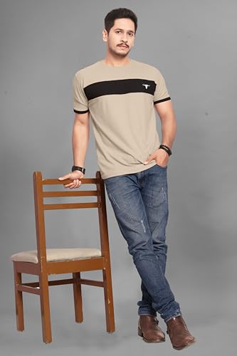 Image of Men's Polister Solid Round Neck Half Sleeve Shirt(D P K P-1284)