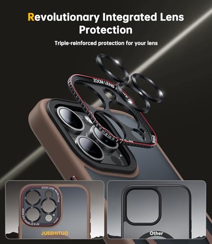 JUESHITUO Cover per iPhone 16 Pro Max per Magsafe [Protezione Militare] [Protezione Della Telecamera] Custodia Resistente Agli Urti e Alle Impronte Digitali per iPhone 16 Pro Max Cover Desert Titanium
