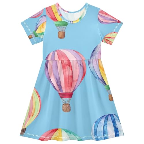 Rainbow Hot Air Balloons Toddler Dresses for Girls 2t Summer Outfits Spring Beach Dress Children