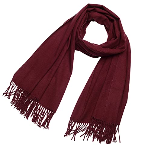 DonDon Schal Damen Winter Wollschal Winterschal groß und flauschig 200 x 70 cm - Dunkelrot