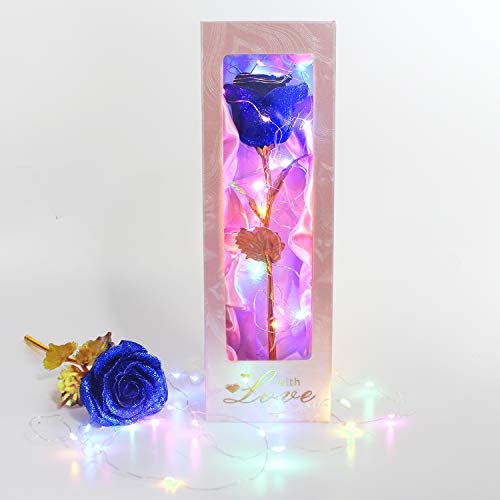 Gold Rose Galaxy Rose Artificial Flowers 24K Golden Foil Roses with LED Décor