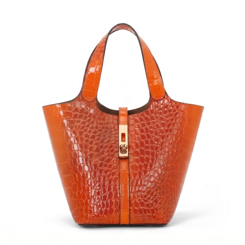 Image of Tote Bag for Women Vegan Leather Bucket Purse for Women Top Handle Handbag Shoulder Bag with Detachable Small Purse
