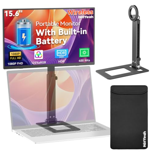 Image of 15.6 inch 1080P Wireless Travel Portable Monitor with Foldable Magnetic Stand