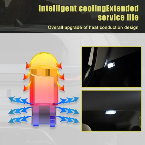 Sinytuto Pack-30 T10 194 Car LED License Plate Light Bulb, Waterproof 6000K Vehicle Map Light Replacements, Universal Super Bright Automotive Indoor Lighting Parts for Truck SUV Car (White Light) - Thumbnail 5