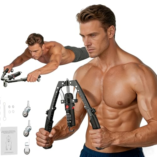 Mymus CoreFlex Twister Pro Hydraulic Power Chest Press Machine All-in-One Adjustable Hydraulic Arm Exerciser Twister Bar 22-440lbs