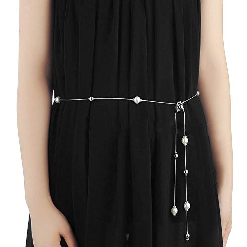 Womens Waistband Chain Thin Pearl Waist Chain for Dress Female4