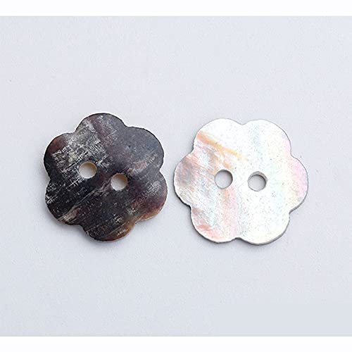 10 Pcs 2 Holes Heart Star Flower Square Shaped Mother Of Pearl Delicate Natural Shell Buttons For Sewing Craft Scrapbooking (Flower, 12.5Mm) #TOP22