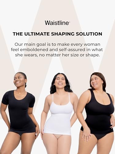 WAISTLINE Women's Compression Tank Top with Wide Straps - Shapewear Camisole for Women - Body Shaper Cami for Tummy Control